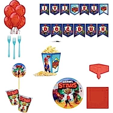 Happyland 8 Kişilik Brawl Stars Doğum Günü Seti Ekonomik Paket 