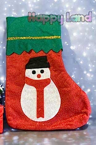 Yılbaşı Süsü Hediye Çorabı Kırmızı 20 Cm Kardan Adam Çorabı Yılbaşı Hediye Çorabı