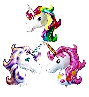 Happyland Pembe-Mor-Renkli 3’lü Unicorn Balon Seti Büyük Boy