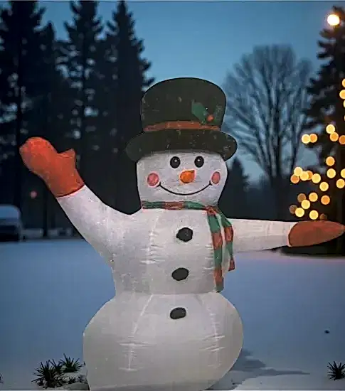 Happyland Yılbaşı Kardanadam Işıklı Şişme Dekor 120cm Ev KapıÖnü Dükkan KardanadamDekor HAPPY20251K