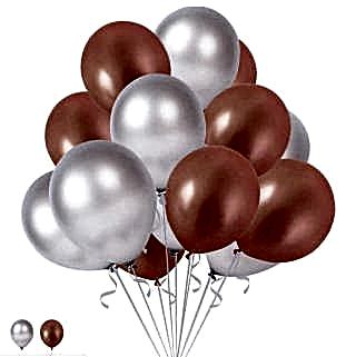 15 Pudra Pembe 15 Gümüş Konsept Balonlar Metalik Parlak 30-35 Cm