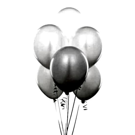 Beyaz Metalik Baskısız Lateks Balon - 7 Adet