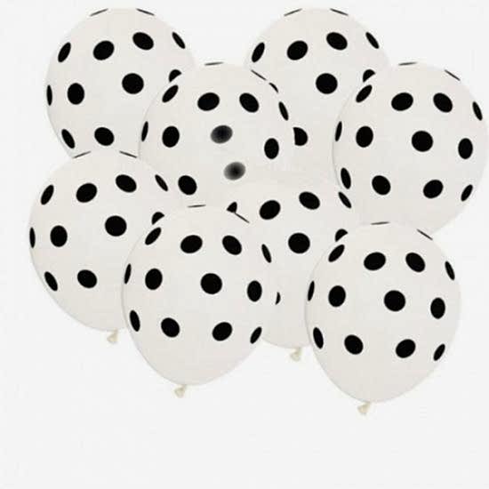 Beyaz Üzerine Siyah Balon 100 Adet
