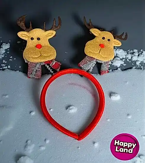 Happyland Yılbaşı Geyik Taç Peluş Taç 1 Adet Yılbaşı Taç Yeni Yıl Aksesuar HAPPY2025-145