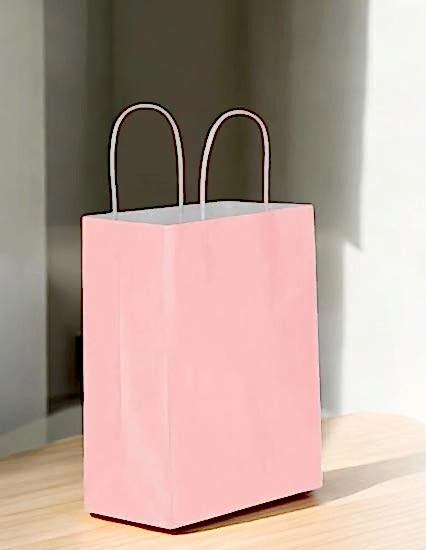 Happyland Pembe Karton Çanta Büyük Boy Büküm Saplı 25 Adet 31*12*41 cm