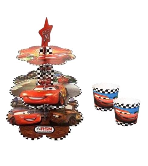 Happyland Cars Figürlü (Arabalar) Karakterli Kek Standı + Kek Kapsülü 2’li Set