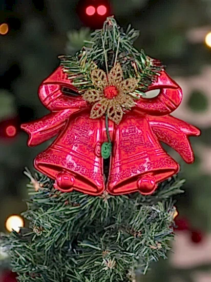 Happyland Yılbaşı Süsü Kırmıızı Çan Kapı Duvar Yılbaşı Ağacı Süsü 15 CM Küçük Boy HPY26049