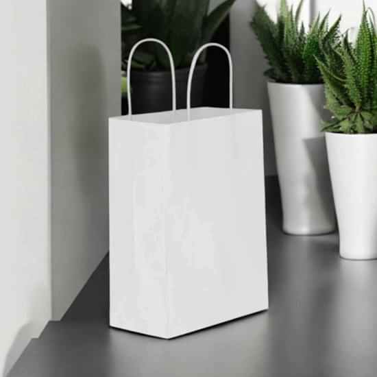 Happyland Gümüş Karton Çanta Büyük Boy Büküm Saplı 25 Adet 31*12*41 cm