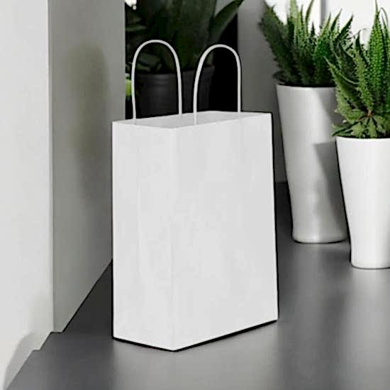 Happyland Gümüş Karton Çanta Battal Boy Büküm Saplı 25 Adet 45x12x50 cm