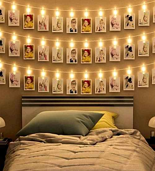 Dekoratif 3 Metre 20 Mandallı Led Fotoğraf Mandalları