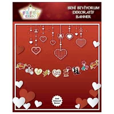 Happyland Seni Seviyorum Dekoratif Banner