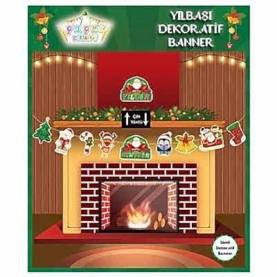 Yılbaşı Dekoratif Banner Figürlü 2 metre