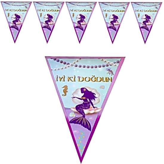 Deniz Kızı İyi ki Doğdun Flama Bayrak Seti