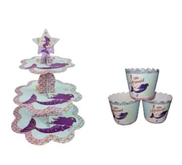 Happyland Deniz Kızı Karakterli Kek Standı + Kek Kapsülü 2’li Set