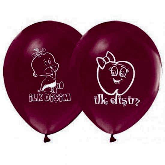 Diş Buğdayı Pembe Baskılı Balon - 7  Adet