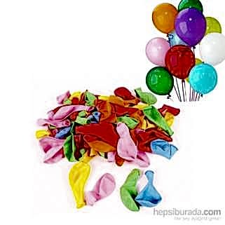 Karışık Renklerde 100 Adet Balon