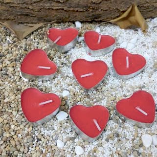 50 adet Kalp Şeklinde Tea Light Mum mm05-50
