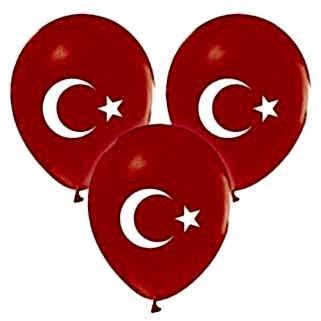 Parti Şöleni Türk Bayraklı Baskılı Balon 20 Adet