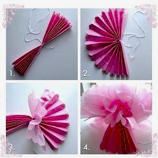 3 Lü Beyaz Renk Pelur Kağıt Ponpon Çiçek Asma Süs 25 Cm