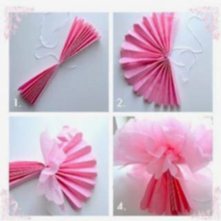 3’Lü Lila Renk Pelur Kağıt Ponpon Çiçek Asma Süs 25 Cm