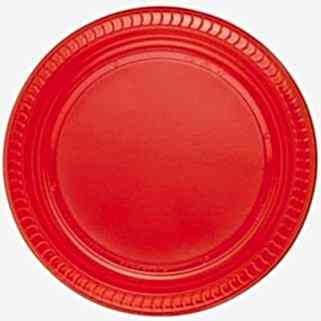 Kırmızı Renk 22 Cm Plastik Parti Tabağı 25 Adet