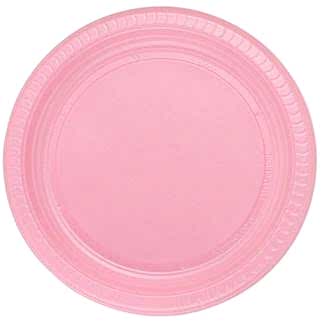 Pembe Renk 22 Cm Plastik Parti Tabağı 25 Adet