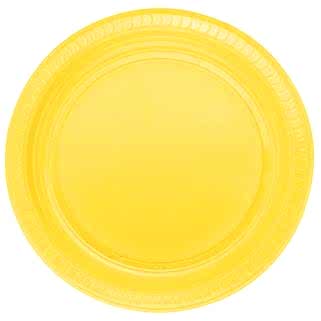Sarı Renk 22 Cm Plastik Parti Tabağı 25 Adet