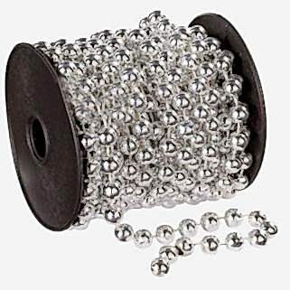 Gümüş Renk Makara Boncuk Zincir Süs