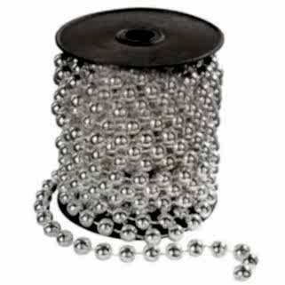 Gümüş Renk Makara Boncuk Zincir Süs