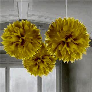 Sarı Ponpon Süs Seti 3 Adet