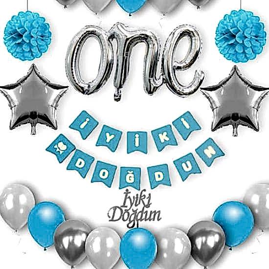 Doğum Günü Süsleri Seti 1 Yaş Erkek
