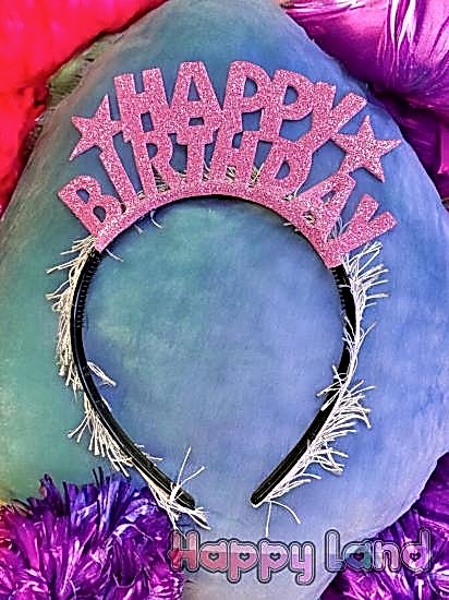 Happy Birthday Taç Eva Pembe Simli