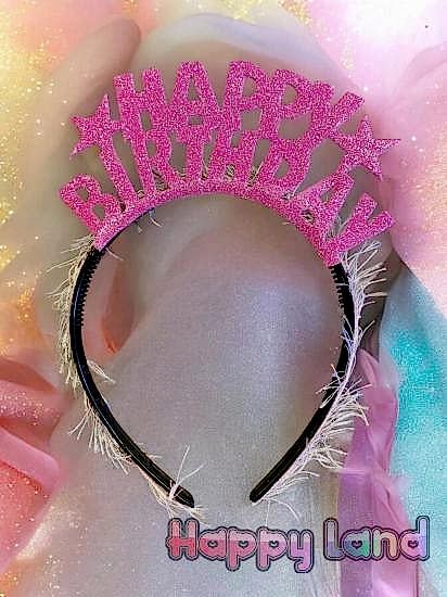 Happy Birthday Taç Eva Pembe Simli