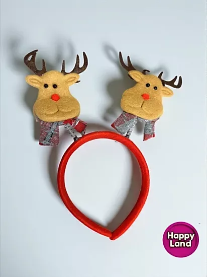 Happyland Yılbaşı Geyik Taç Peluş Taç 1 Adet Yılbaşı Taç Yeni Yıl Aksesuar HAPPY2025-145