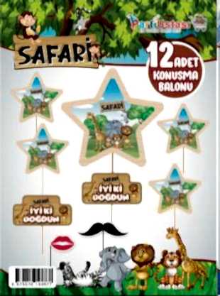 Happyland Parti Ustası 12 Adet Safari Konuşma Balonu