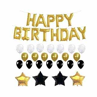 Happy Land Gold Siyah Yetişkin Balon Seti