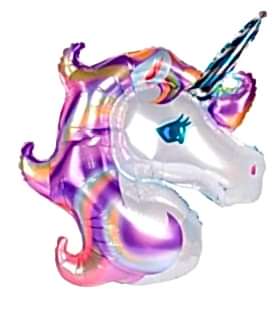 Happyland Pembe Moır Unicorn Folyo Balon 92X126 cm Büyük Boy