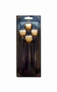 Happy Land 4 Lü  Gold Kalp Mum Altın Kalp Mum Çubuklu