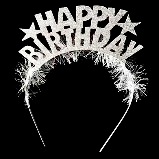 Gümüş Happy Birthday Taç