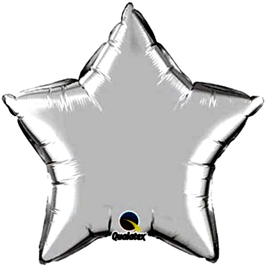 Gümüş Desenli Yıldız Folyo Balon 45cm