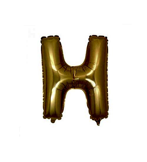 H Harfi Altın Renk Folyo Balon 100 cm