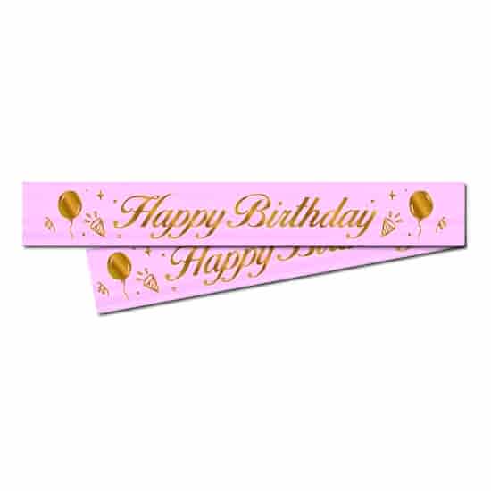 Happyland Happy Bırthday Gold Yazılı Pembe Kuşak