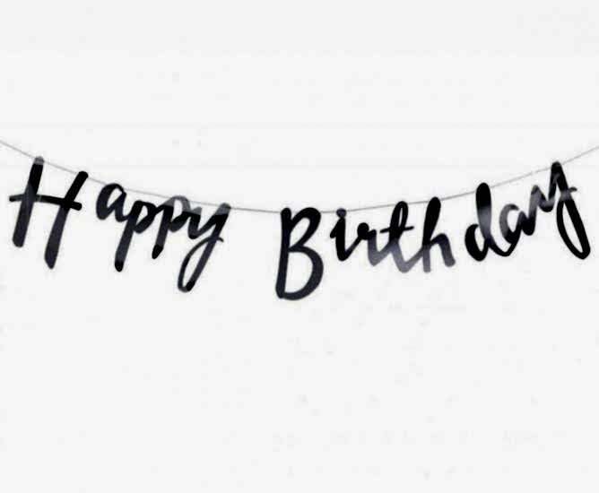 Happyland Happy Birthday Kaligrafi Banner Gümüş