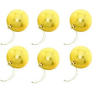 Cansüs 6lı Cici Top Yılbaşı Ağacı Süsü Gold 6 cm