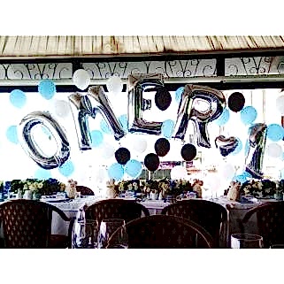 5 Rakam Gümüş Folyo Balon 100 Cm