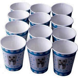 İlk Dişim Kağıt Bardak - Mavi