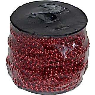 İnce Zincir Boncuk 10 Metre Kırmızı