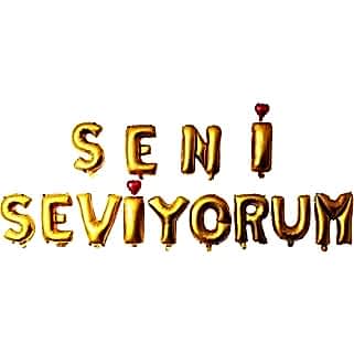 Seni Seviyorum Altın Folyo Balon (40 cm)