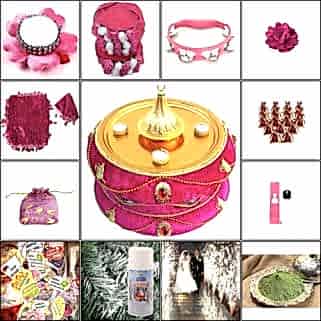 707 Parça Kına Gecesi Seti Fuşya Osmanlı Lüks Kına Malzemesi