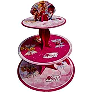Karton Cupcake Standı 3 Katlı Winx Temalı Kek Standı
